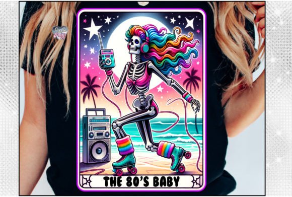 80s Baby Tarot Card PNG: Retro Design for Gen X Branding