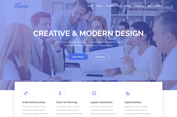 Famous: The Corporate HTML5 Template Built for Impact
