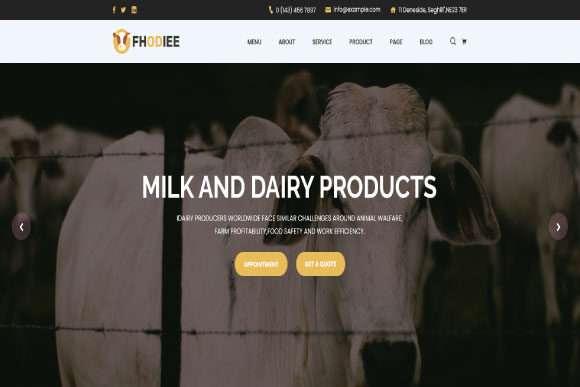 Fhodiee: A Clean Template for Dairy & Eco Branding