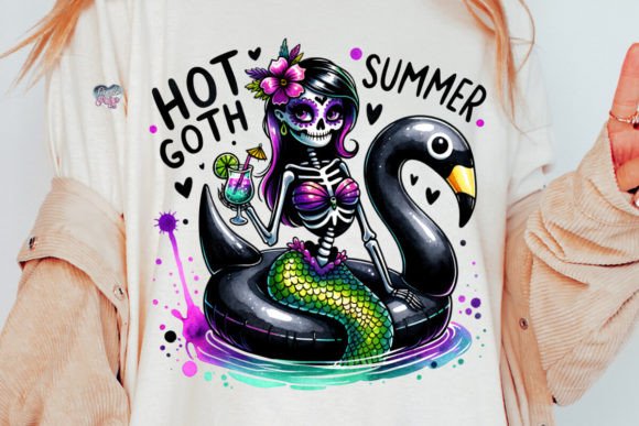 Hot Goth Summer PNG: Your Summerween Mermaid Design