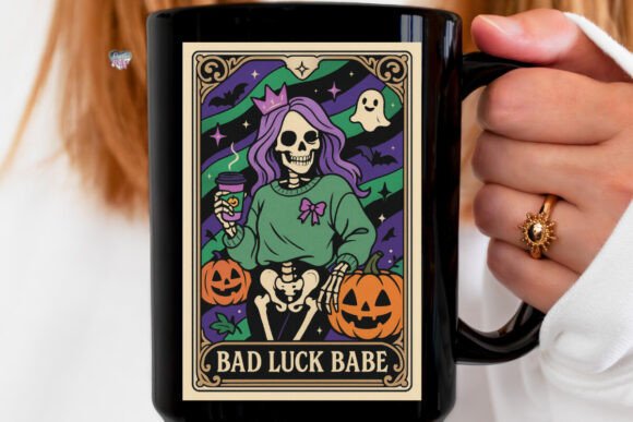 Meet the Bad Luck Babe: Your Spooky Tarot Card PNG