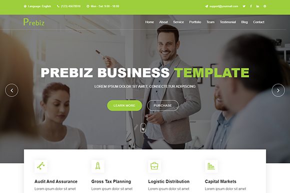 Prebiz: A Modern HTML5 Template for Corporate Websites