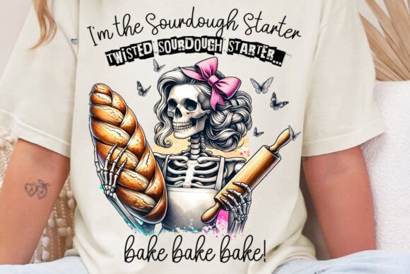 The Whimsy of Sourdough Starter PNG Skeleton Baking