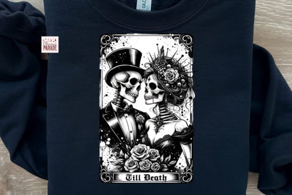 Till Death Gothic Wedding Tarot Card: A Darkly Romantic Design Asset