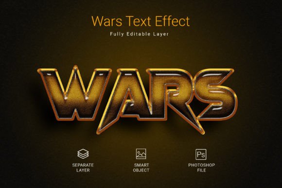 Transform Your Typography: The Wars PSD Text Style Effect Mockup